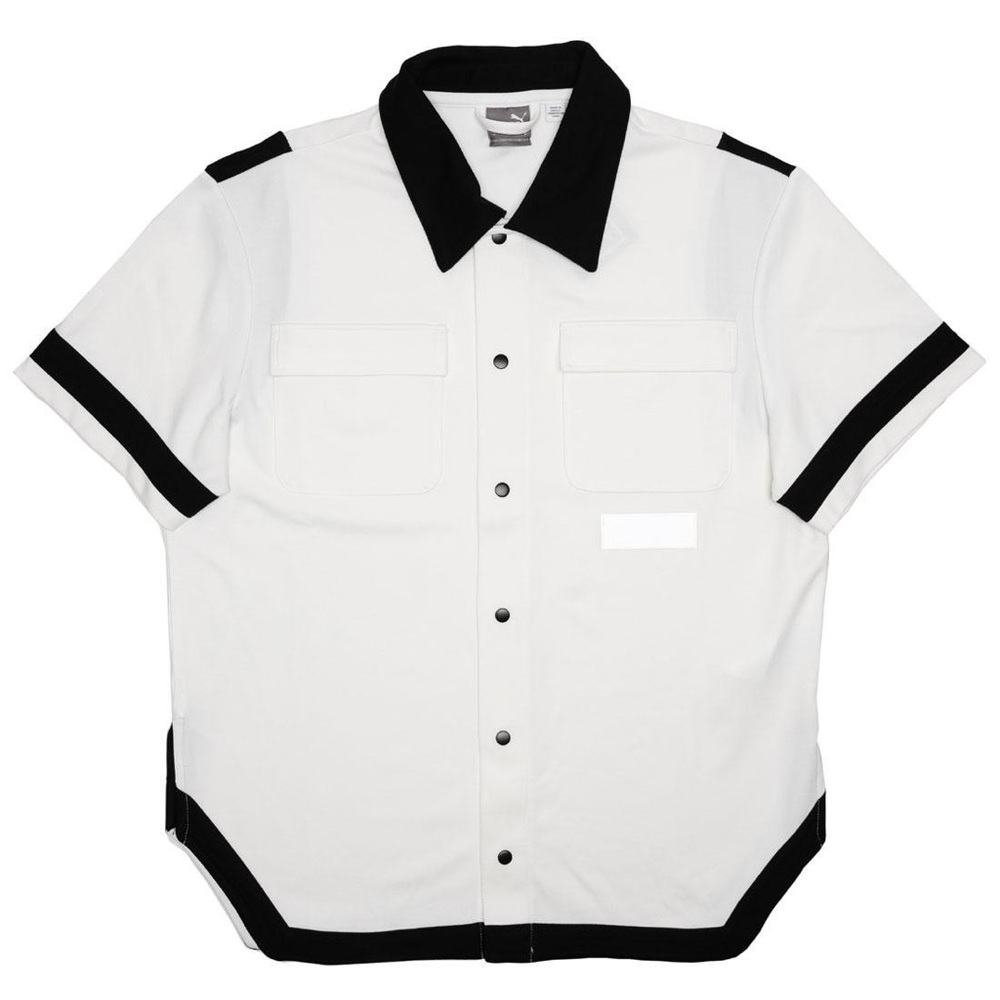 Men’s/Unisex White with Black trim details  Top